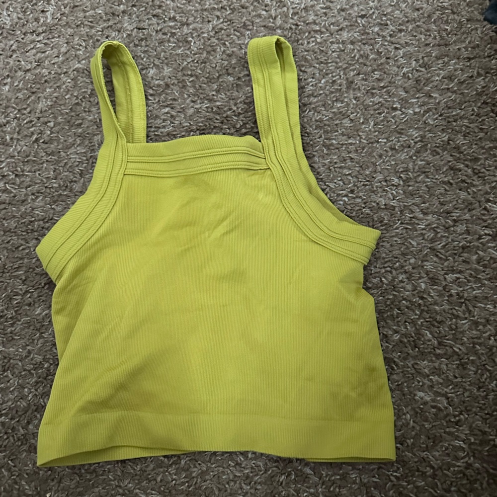 Green Ribbed Tank Top - Picture 4 of 7